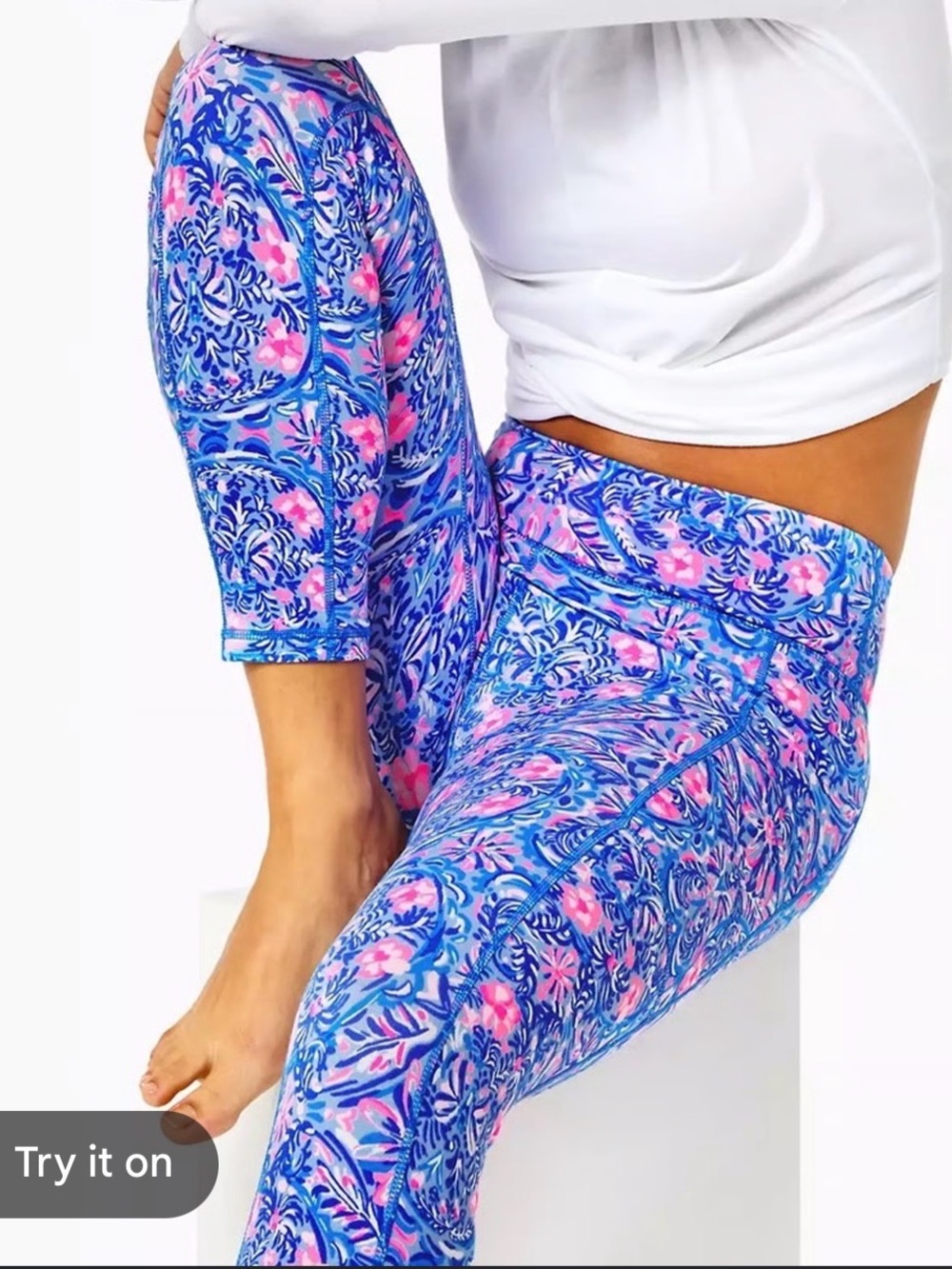 Lilly Pulitzer Luxletic Weekender Midi Leggings “Takin It Easy”